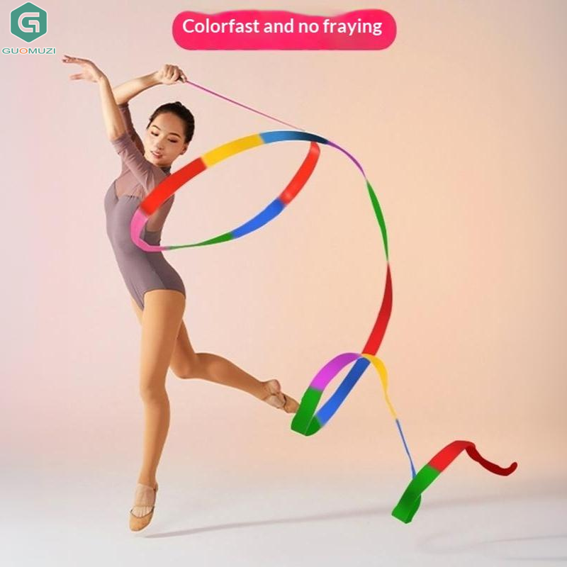 Kids Outdoor Balance Beam - Colorful Artistic Gymnastics Ribbon With Rod