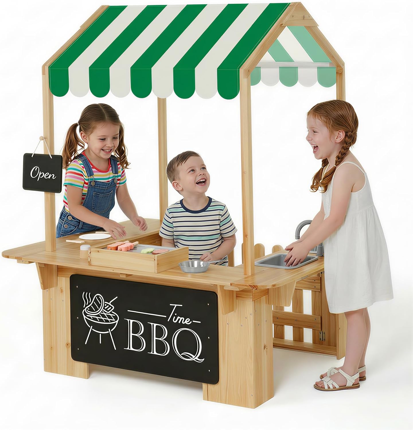 Kids Outdoor Mud Kitchen - Kids Outdoor Playhouse, Mud Kitchen, BBQ