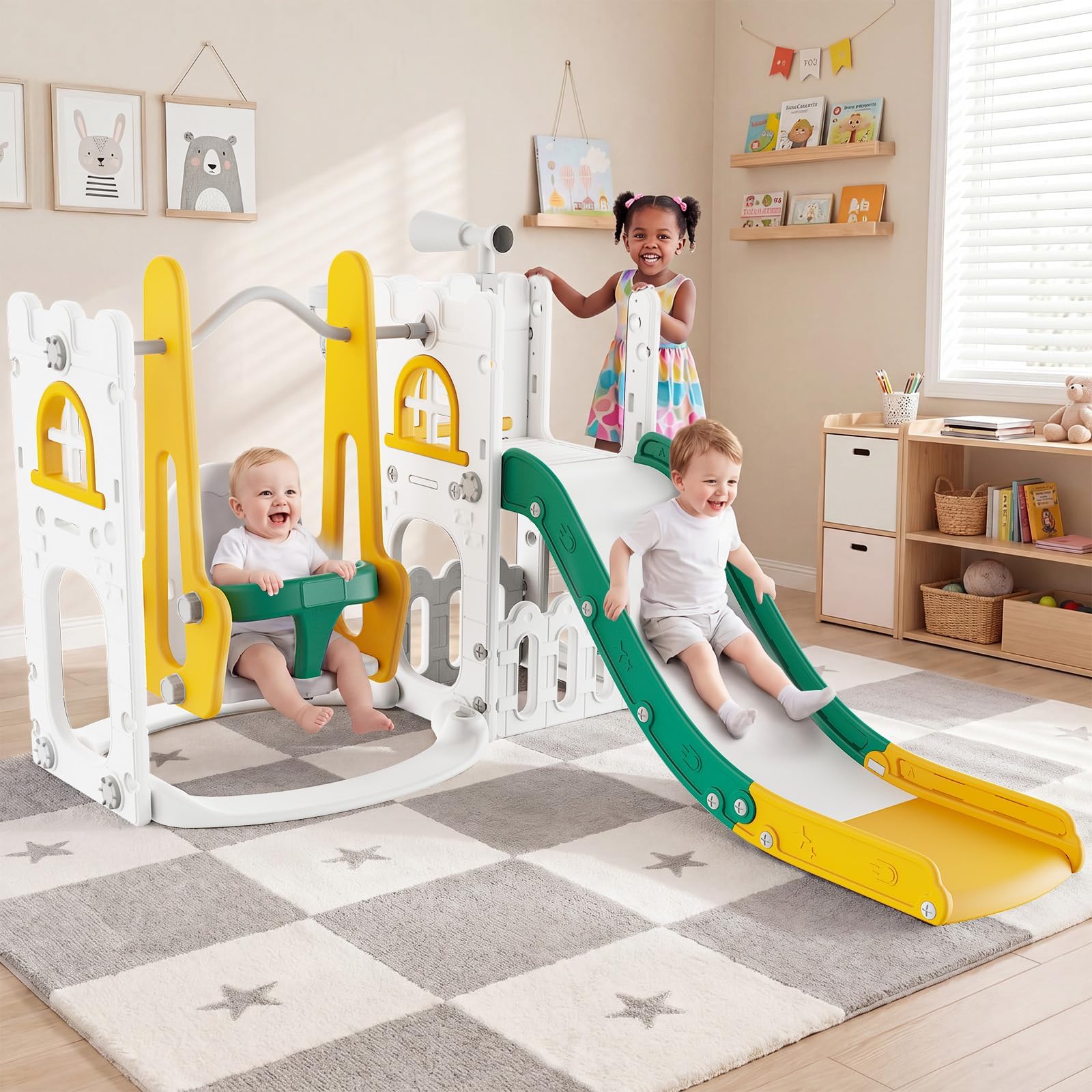 Kids Outdoor Climber - 7 in 1 Toddler Slide And