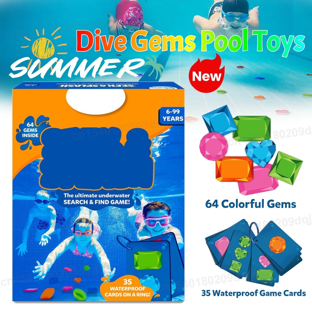 Kids Outdoor Learning Activities - Dive Gems Pool Toys Colorful Gem