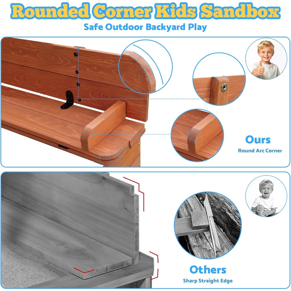 US Shipping Wooden Kids Sandbo - Kids Outdoor Bench 评论和价格