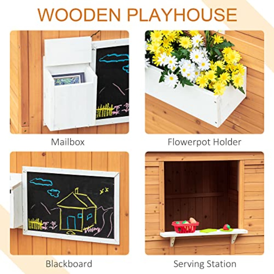 Outdoor Wooden Playhouse For K - Kids Outdoor Bench 评论和价格