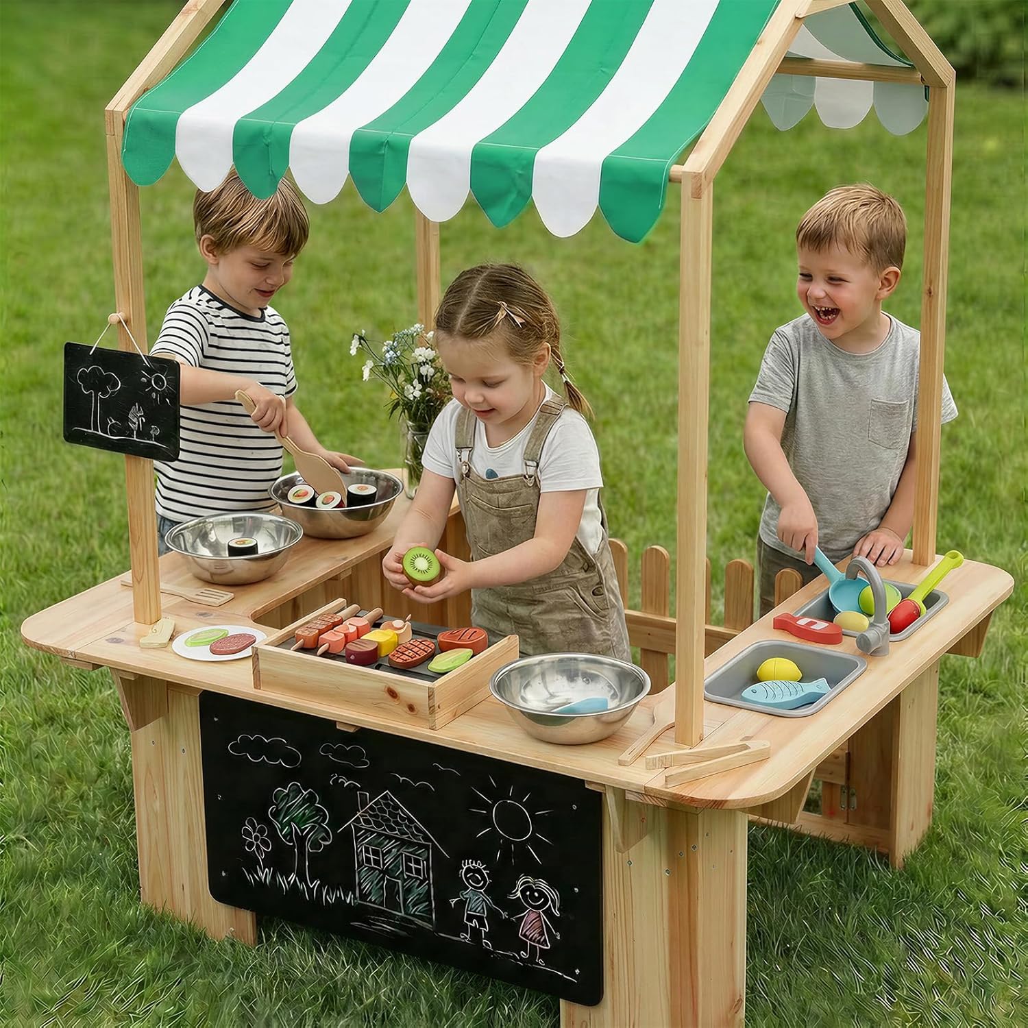 Kids Outdoor Playhouse, Mud Ki - Kids Outdoor Mud Kitchen 评论和价格