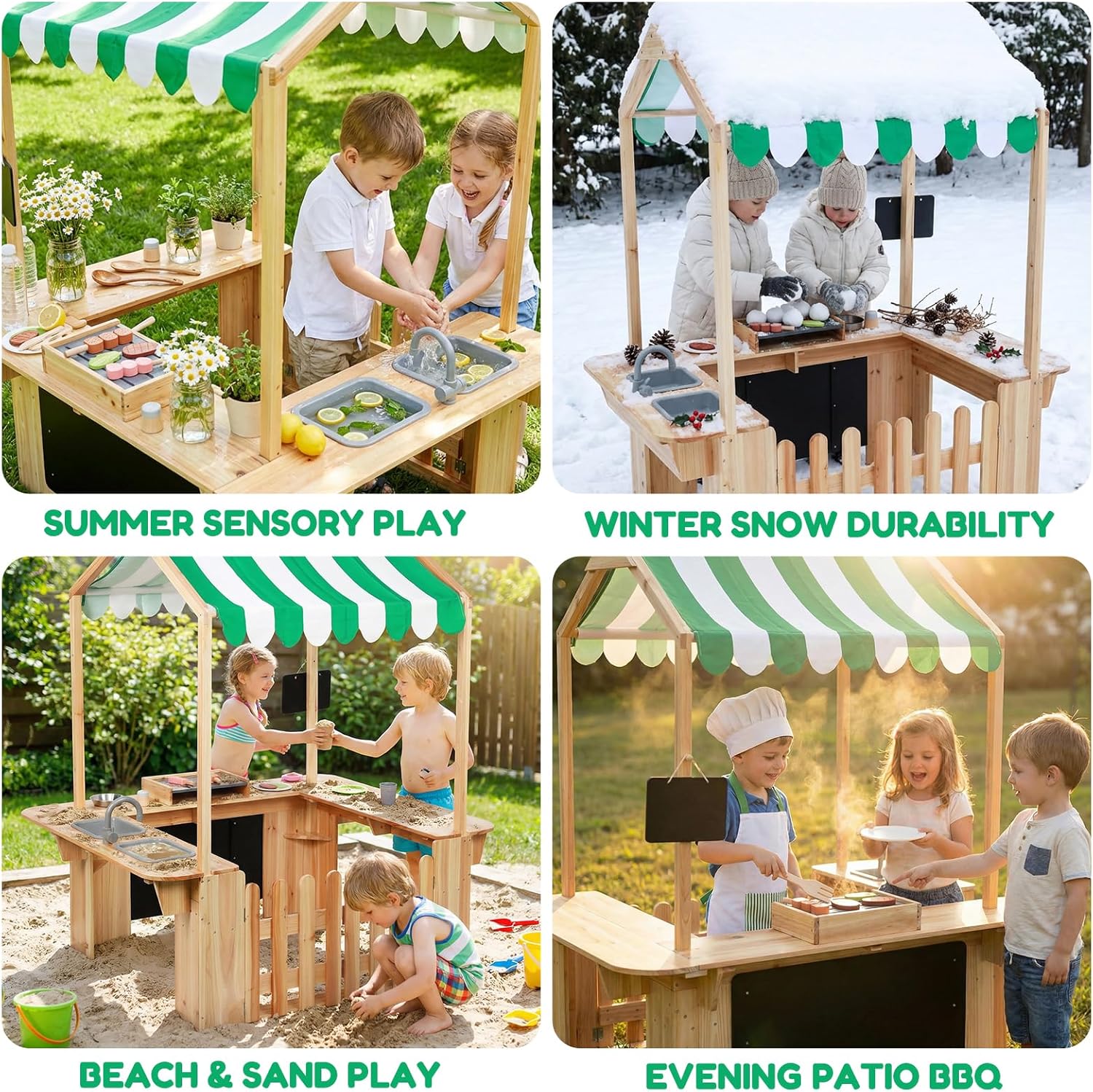 Kids Outdoor Playhouse, Mud Ki - Kids Outdoor Mud Kitchen 评论和价格