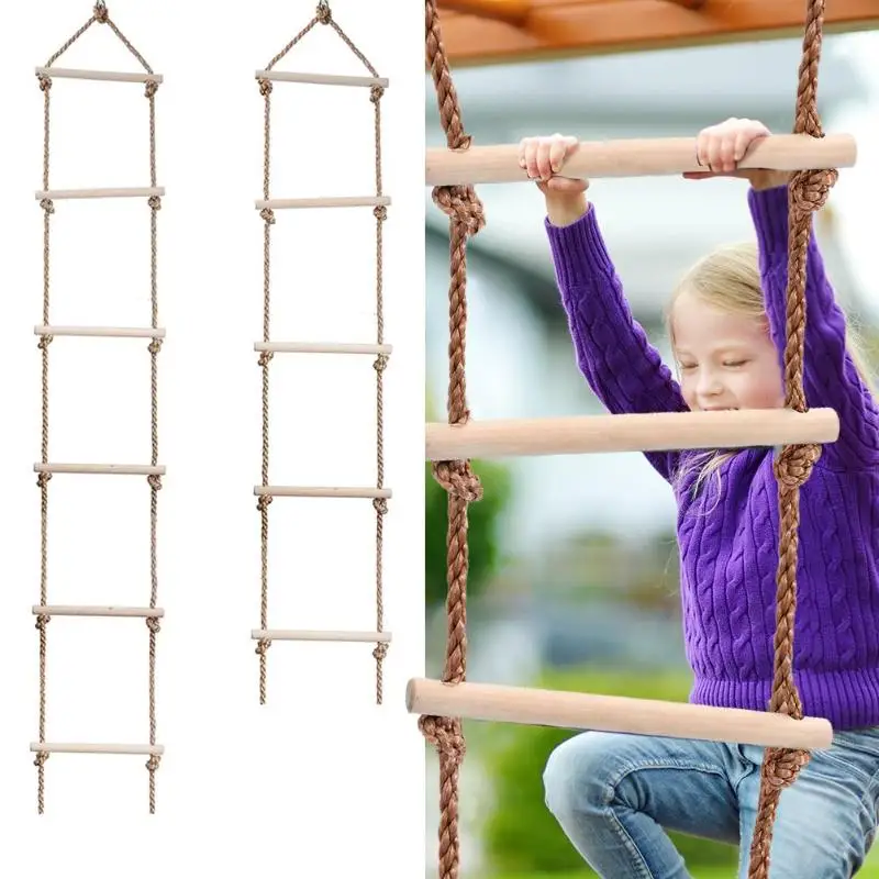 Kids Wooden Ladder Outdoor Act - Kids Outdoor Climber 评论和价格