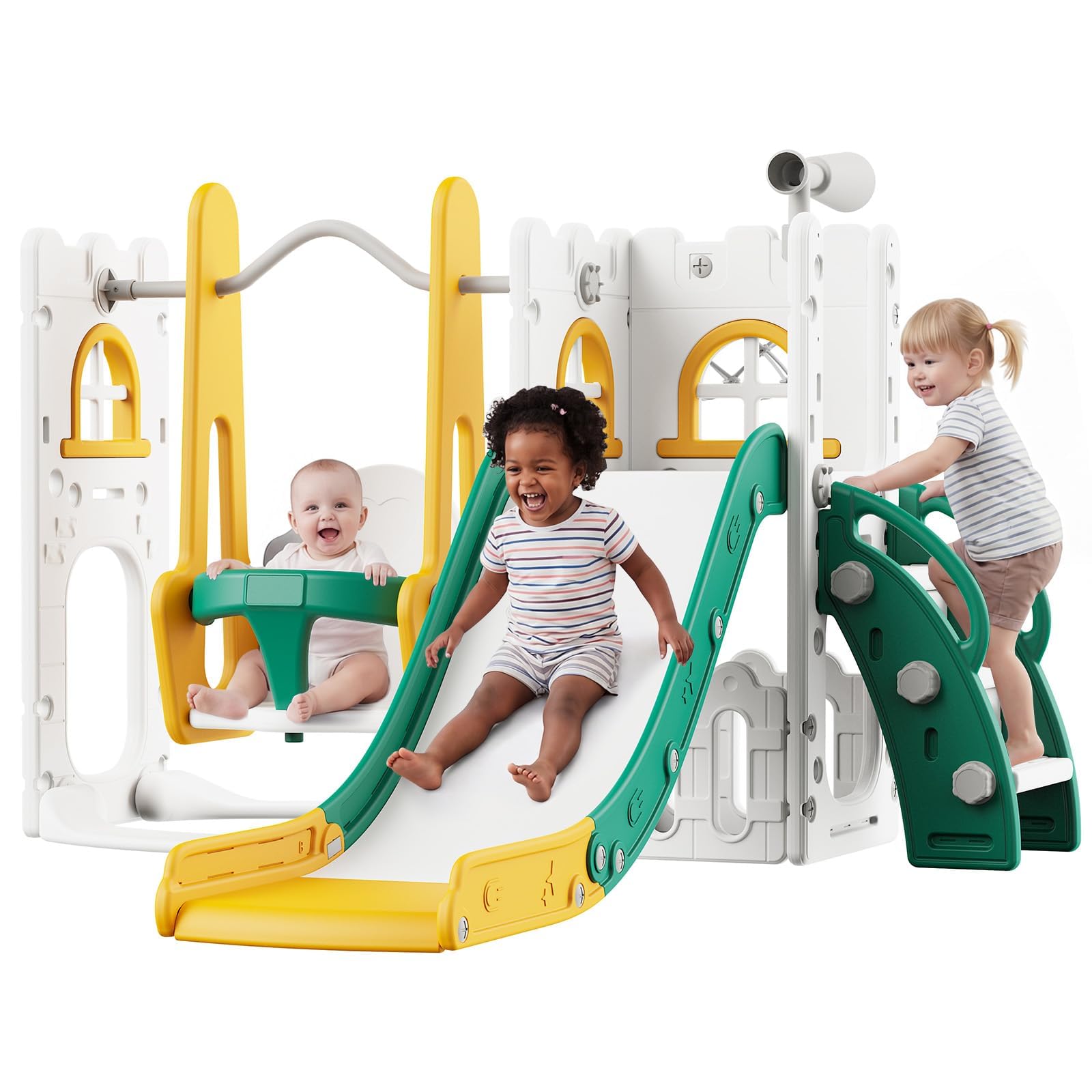 7 in 1 Toddler Slide And Swing - Kids Outdoor Climber 评论和价格