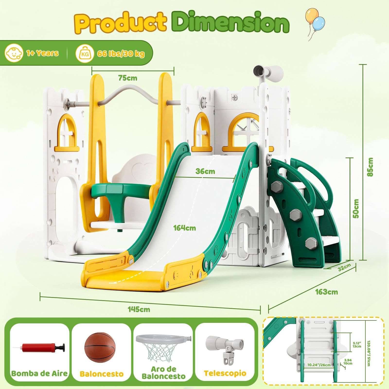 7 in 1 Toddler Slide And Swing - Kids Outdoor Climber 评论和价格