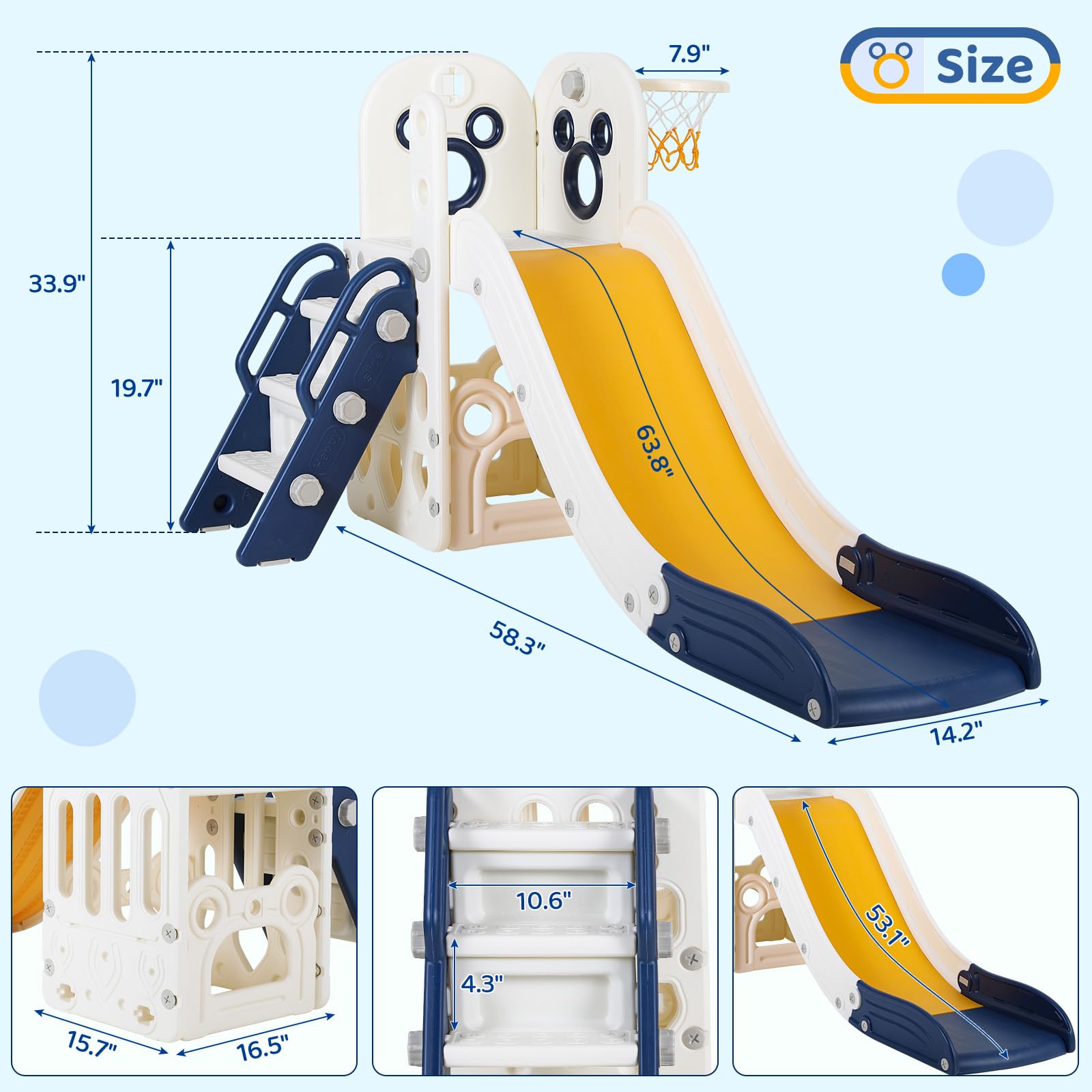 6 in 1 Toddler Slide Playset,  - Kids Outdoor Climber 评论和价格