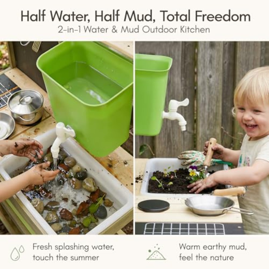 Outdoor mud kitchen for kids:  - Kids Outdoor Mud Table 评论和价格