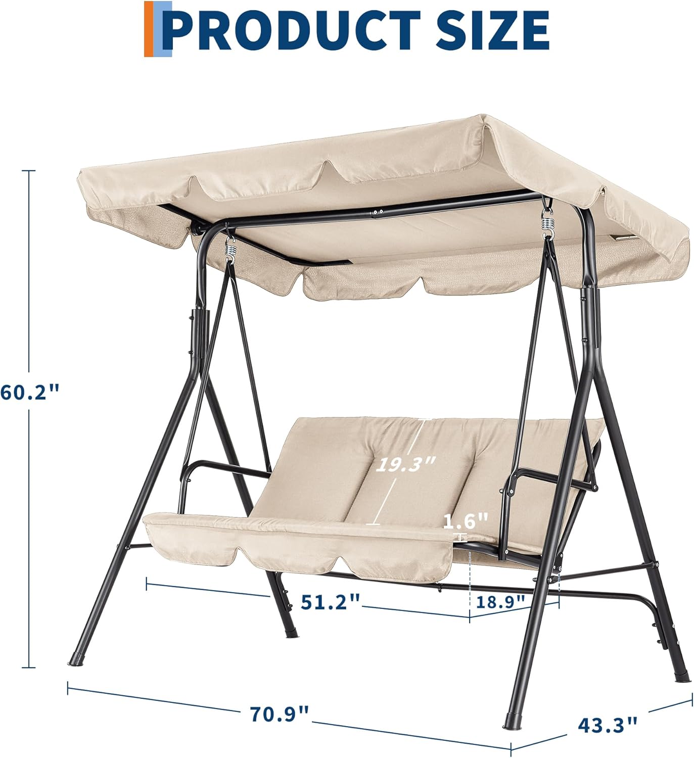 Outdoor Swing Chair with Adjus - Kids Outdoor Bench 评论和价格
