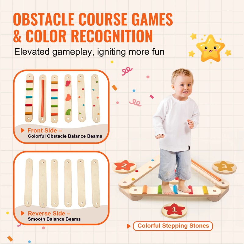 6 PCS Balance Beam Stepping St - Kids Outdoor Balance Beam 评论和价格