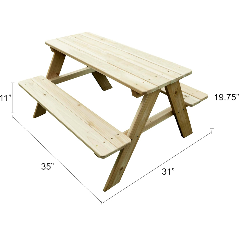 Outdoor Wooden Kids Picnic Tab - Kids Outdoor Bench 评论和价格