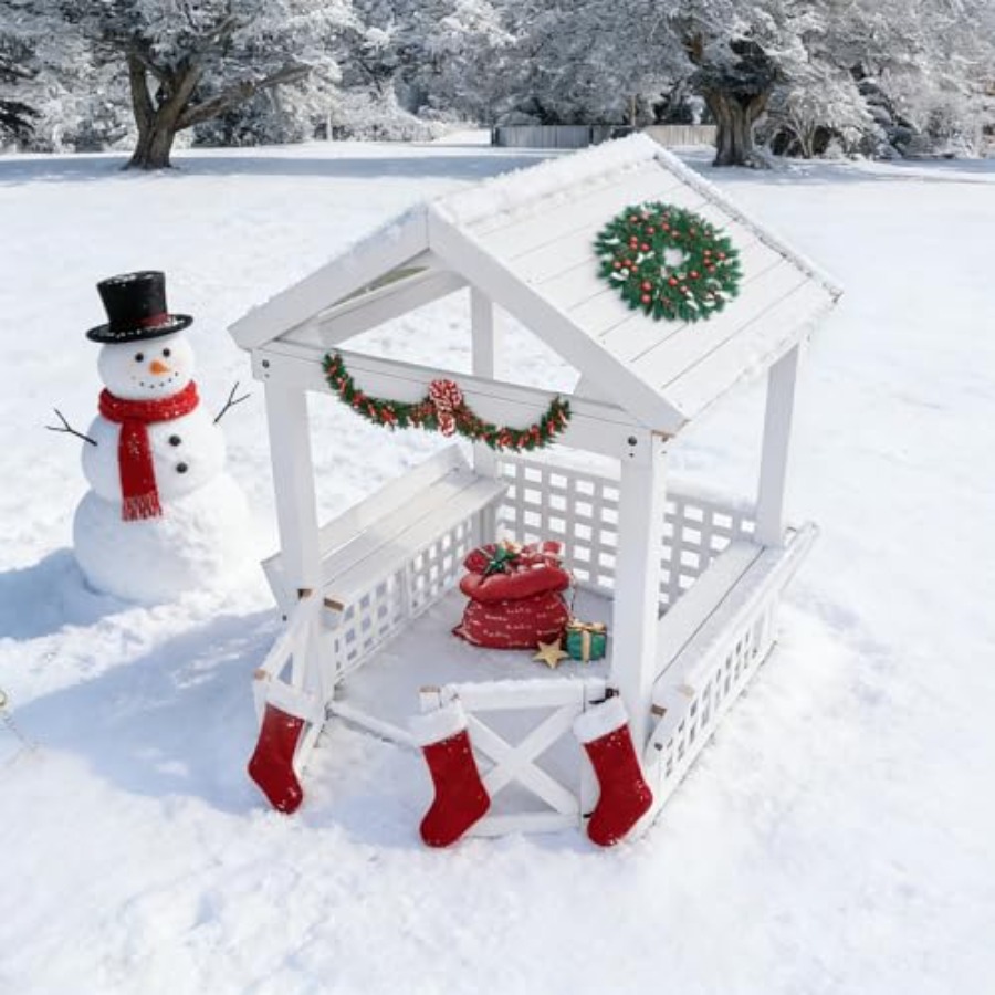 Outdoor Wooden Playhouse For K - Kids Outdoor Bench 评论和价格