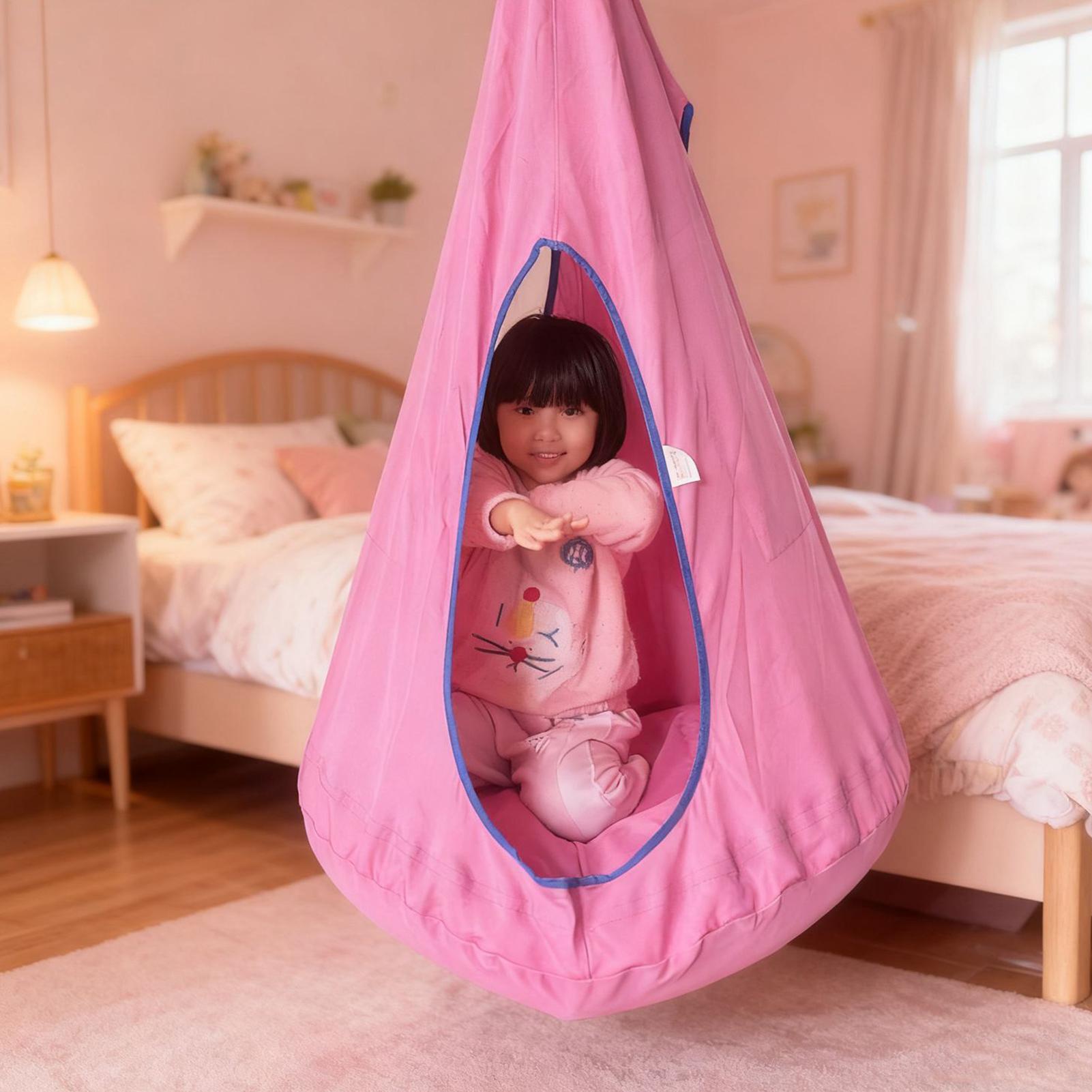 Kids Pod Swing Seat With Cushi - Kids Outdoor Nest Swing 评论和价格