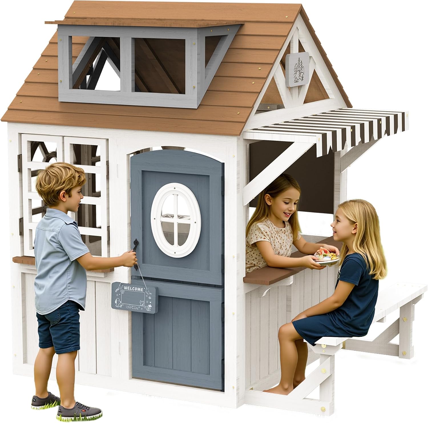 Albott Kids Outdoor Wooden Pla - Kids Outdoor Bench 评论和价格