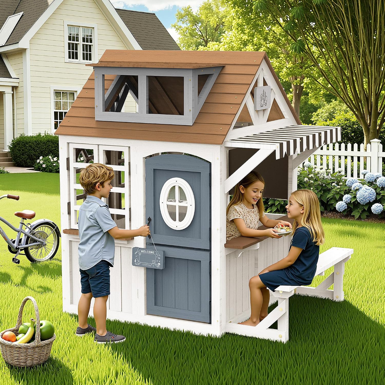 Albott Kids Outdoor Wooden Pla - Kids Outdoor Bench 评论和价格